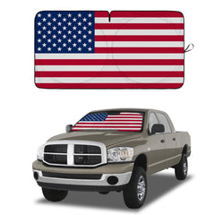 smilfuy American flag sunshade front view protects interior from heat
