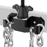 SnowyFox front view of mounted aluminum bracket showing organized plug storage benefit
