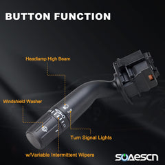 SOAESCN close-up of wiper control texture for easy grip and reliable operation