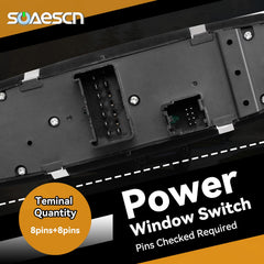 SOAESCN switch installed in door panel demonstrating direct-fit replacement