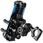 SOBMOTO front view of mounted phone holder showing secure grip and stability