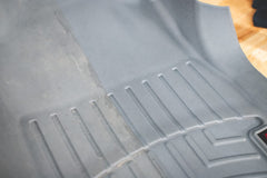 Solution Finish before and after grey trim comparison showing restored color