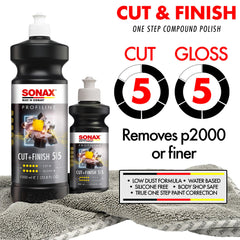 SONAX label close-up highlighting product name and performance benefits