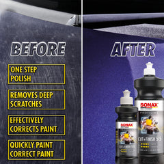 SONAX polish texture on pad showing consistency for even abrasion