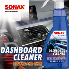 SONAX foam close-up on textured plastic showing effective dirt lift