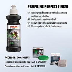 SONAX polish applied with machine polisher showing efficient correction