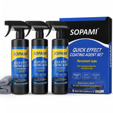 SOPAMI spray bottle front view showing label and convenient nozzle for easy use