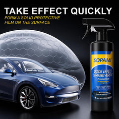 SOPAMI spray being applied close-up demonstrating easy application benefit