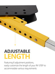 SPARKWHIZ close-up of adjustable leg hardware showing secure locking and durability benefit
