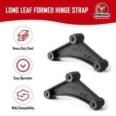 SPARKWHIZ nylon bushings with shackle straps displayed to show reduced friction and quieter towing benefit