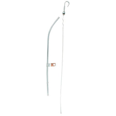 Spectre chrome dipstick front view showing tube and handle, clear readings