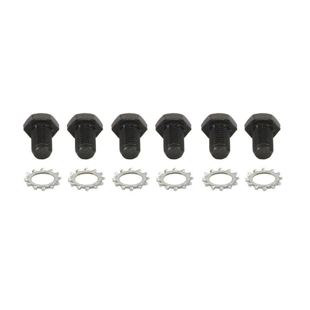 Spectre flex plate bolts front view showing black oxide finish and included lock washers