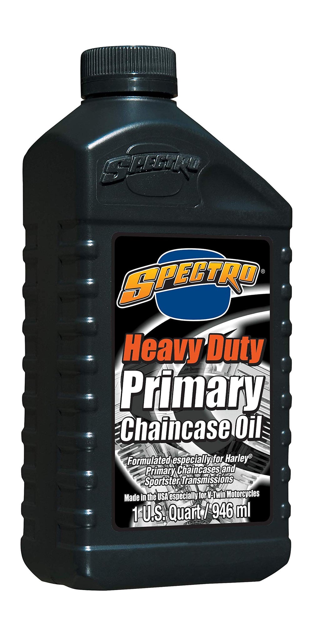 Spectro Oil quart bottle front view showing product branding and volume for easy identification