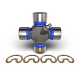 Spicer u-joint front view showing OSR snap rings and ready-to-install benefit