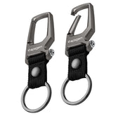 Spigen carabiner front view showing sleek design and compact carry benefit