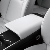 Spigen front view armrest cover in white showing clean fit and protection