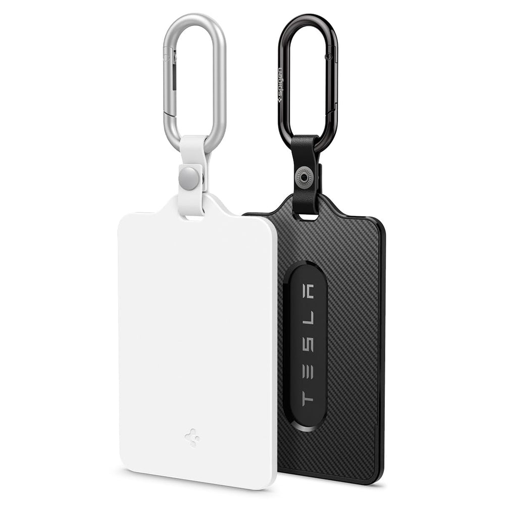Spigen front view showing black and white holders and neat protective finish