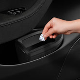 Spigen door pocket trash can front view showing sleek fit and neat storage