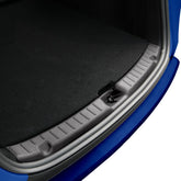 Spigen rear bumper guard front view showing full-width coverage and neat fit