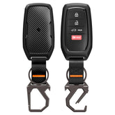 Spigen front view showing precise fit and button access for Toyota keys