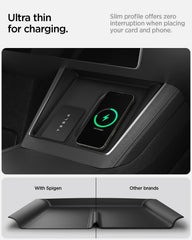 Spigen side profile showing 0.8mm thinness preserving charging function