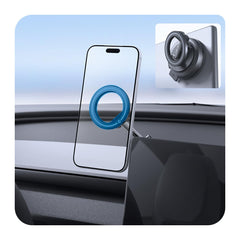 Spigen STIK front view installed in Tesla showing clean dashboard benefit