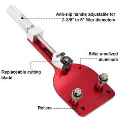 Sporthfish cutter positioning rollers stabilizing filter for consistent, even cutting