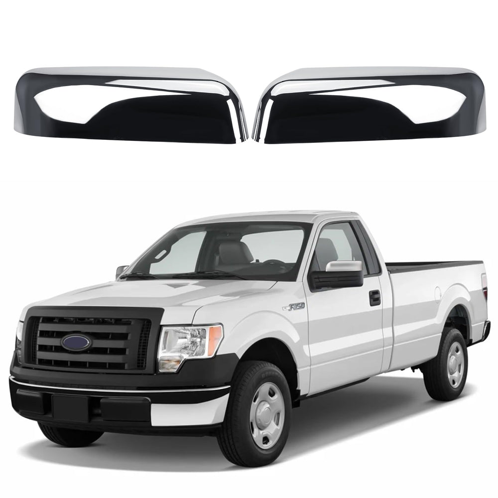 sportuli front view of chrome top-half mirror caps showing clean fit and brighter appearance
