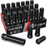 Sposuit front packaging showing 24-piece Chevy lug nut kit and benefits