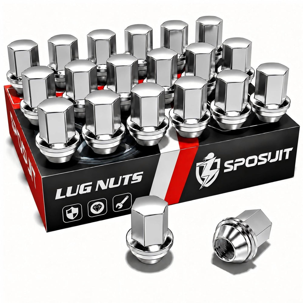 Sposuit front view packaged lug nuts showing OEM-style appearance and easy replacement