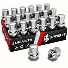 Sposuit front view packaged lug nuts showing OEM-style appearance and easy replacement