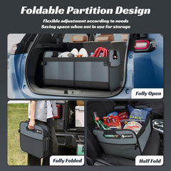 Sposuit installed in car trunk demonstrating Velcro fastening and anti-slip stability benefit