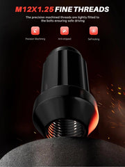 Sposuit closed-end lug nut detail preventing dirt and protecting studs