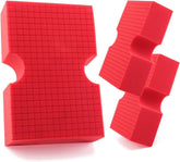 SPTA front view of three red car wash sponges showing pack and color benefit