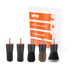 SPTA front packaging showing five drill brush heads and benefits