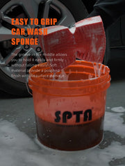 SPTA sponge saturated with soapy foam holding more solution for efficiency