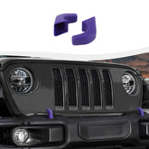 SQQP front view of purple tow hook covers showing sleek fit and style