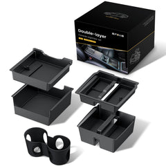 Sroiis front view showing jet black console organizer improving cabin order