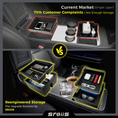 Sroiis lower compartment open revealing hidden storage for valuables