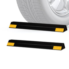 Stalwart front view of 16-inch parking stops showing visibility and protection