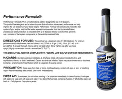 Stanadyne label close-up highlighting usage directions and ingredients
