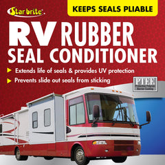 STAR BRITE applying conditioner to RV slide-out seal for smoother operation