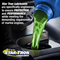 STAR BRITE being poured into a boat lower unit illustrating easy application and protection