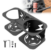 StarknightMT cup holder mounted front on RZR grab bar, keeps drinks secure
