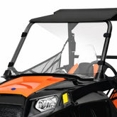 StarknightMT front view of RZR 800 windshield showing full coverage and clarity