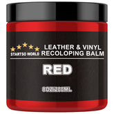 STARTSO WORLD front packaging of red leather recoloring balm showing product container and label, convenient for home repairs