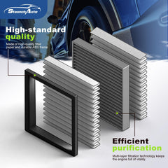 StaunchAuto cabin filter showing activated carbon layer reducing odors