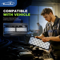 StaunchAuto filters installed in a Tesla Model Y demonstrating correct fit and quiet HVAC performance