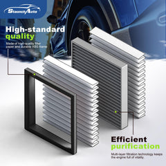 StaunchAuto intake filter detail highlighting ABS frame and pleated media for durability and efficient flow