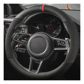 SthExtra front view of black and red suede cover showing sporty styling and protection
